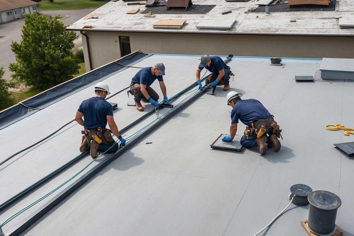 High-quality industrial roof replacement to restore durability and prevent leaks