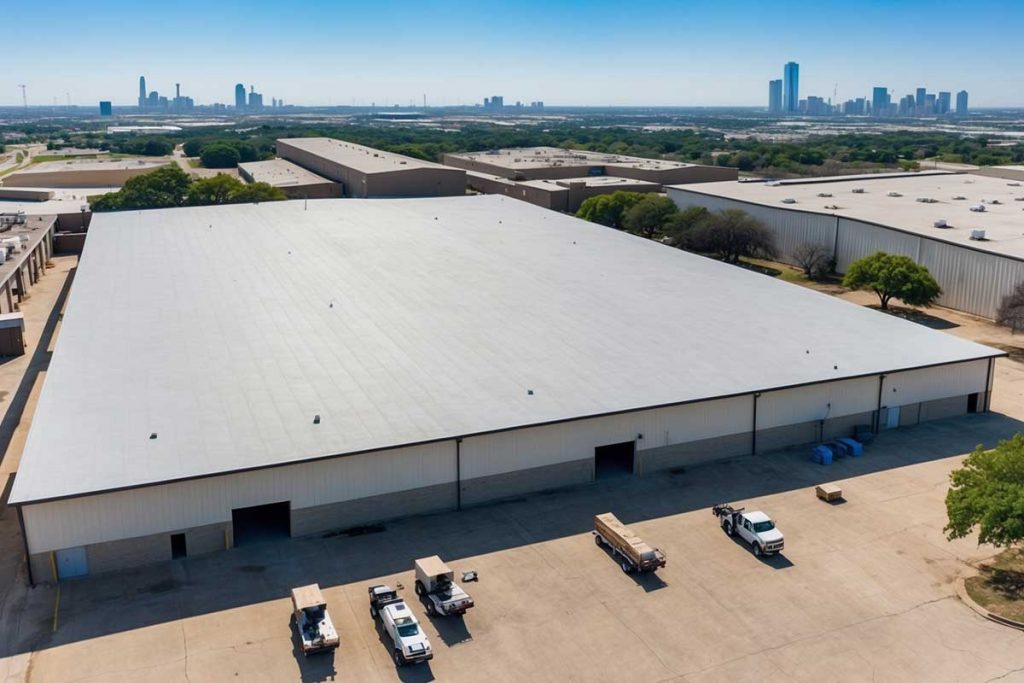 Industrial roofing services for warehouses and factories in Dallas Fort Worth, TX