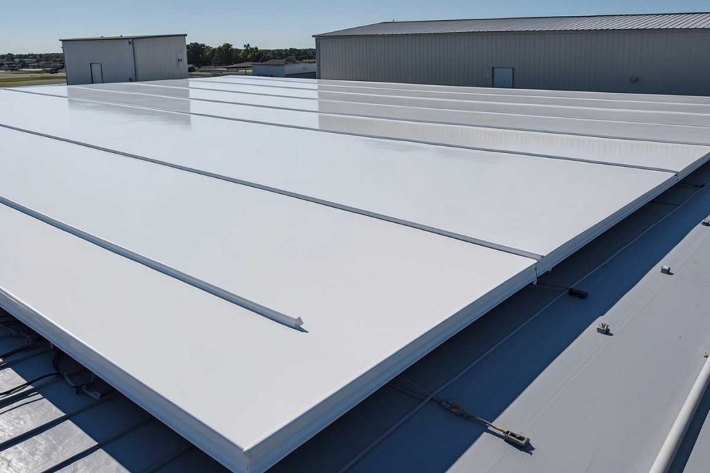 Energy-efficient TPO roofing for industrial buildings with professional seam sealing