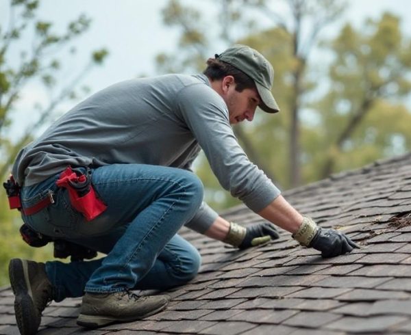 Emergency roof repair in Roanoke, TX after storm damage